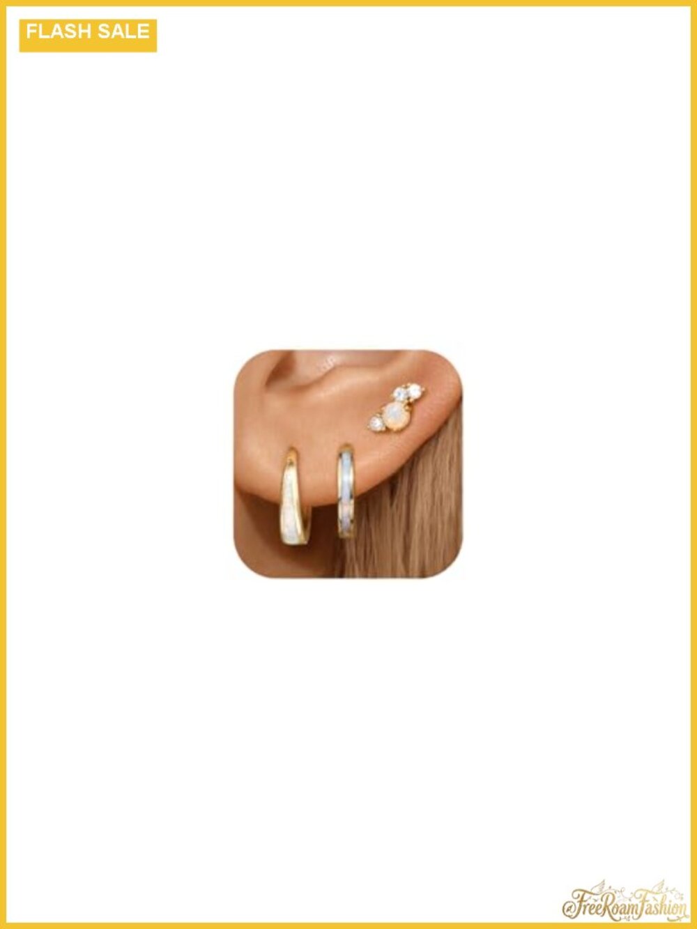 Opal Earrings Set Sterling Silver 14K Gold Plated Hypoallergenic Earrings for